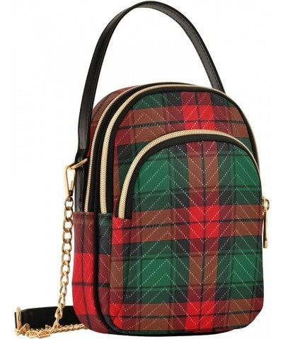 Small Phone Wallet Bag Buffalo Plaid Christmas Checkered Quilted Single Shoulder Bag PU Leather Women Wallets Purse Christmas...