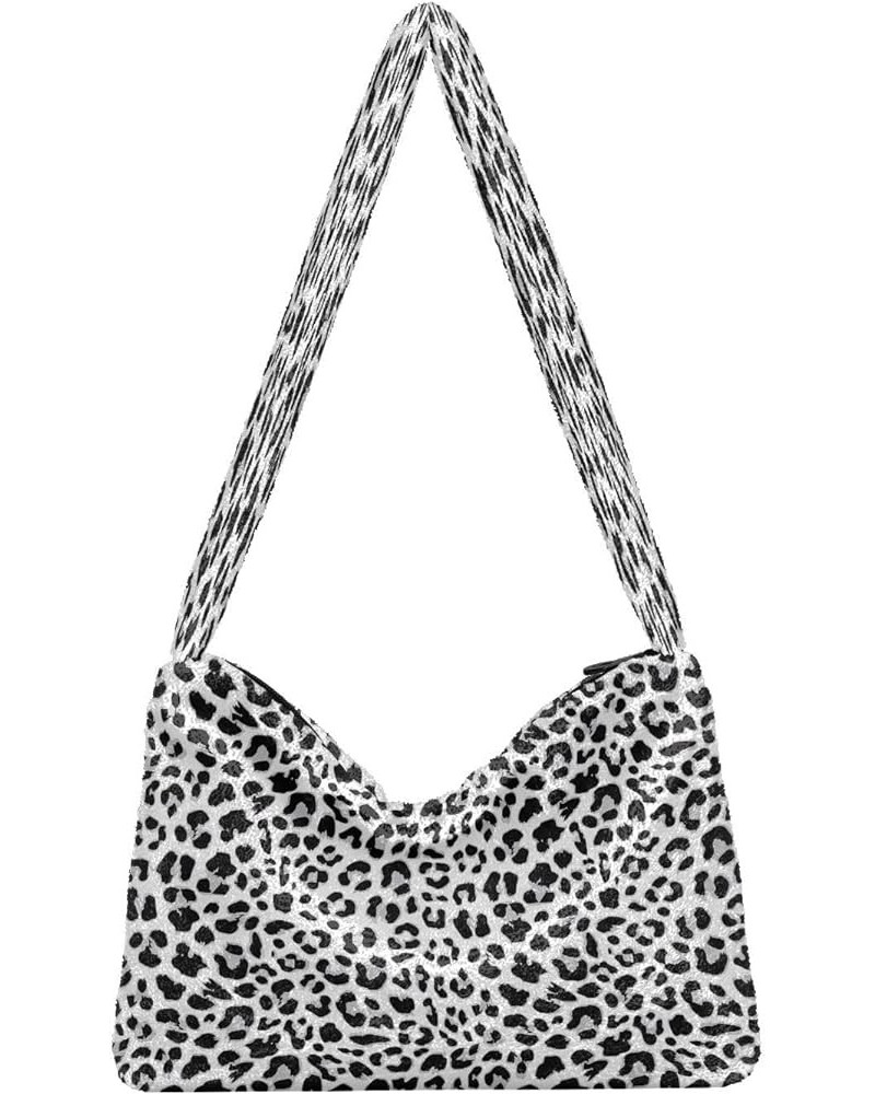 Leopard Print Design One Shoulder Purse, Fluffy Tote Women Designers Hobo Bags Leopard Print Design2 $8.82 Totes