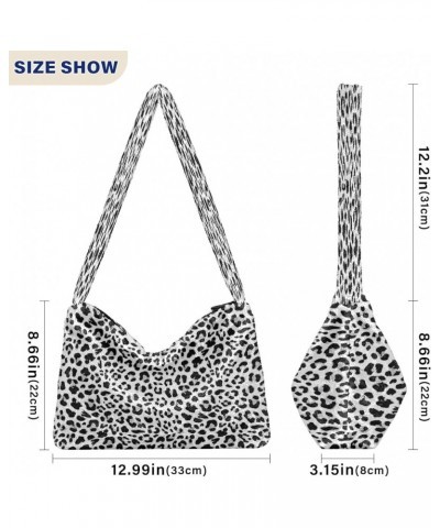 Leopard Print Design One Shoulder Purse, Fluffy Tote Women Designers Hobo Bags Leopard Print Design2 $8.82 Totes