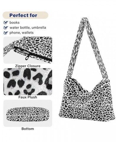 Leopard Print Design One Shoulder Purse, Fluffy Tote Women Designers Hobo Bags Leopard Print Design2 $8.82 Totes