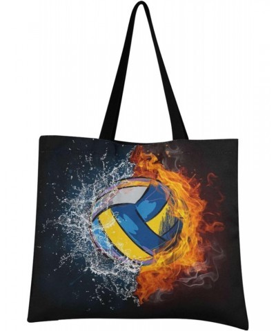 Handbags and Purse Volleyball Painting Water Fire for Women Tote Bag Large Capacity Top Volleyball Storage Handle Shopper Sho...