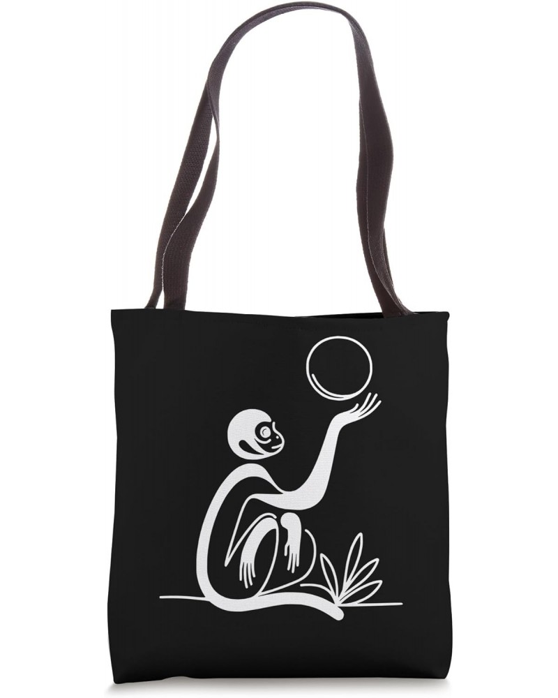 Black-Handed Spider Monkey Monkey Line Art Primatologist Tote Bag $14.15 Totes