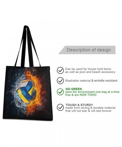 Handbags and Purse Volleyball Painting Water Fire for Women Tote Bag Large Capacity Top Volleyball Storage Handle Shopper Sho...