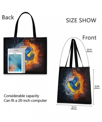 Handbags and Purse Volleyball Painting Water Fire for Women Tote Bag Large Capacity Top Volleyball Storage Handle Shopper Sho...