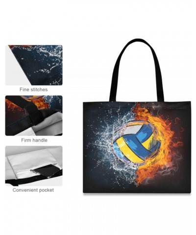 Handbags and Purse Volleyball Painting Water Fire for Women Tote Bag Large Capacity Top Volleyball Storage Handle Shopper Sho...