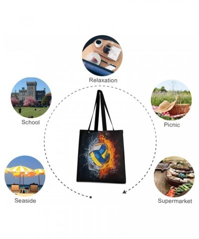 Handbags and Purse Volleyball Painting Water Fire for Women Tote Bag Large Capacity Top Volleyball Storage Handle Shopper Sho...