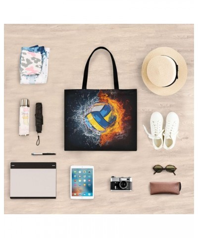 Handbags and Purse Volleyball Painting Water Fire for Women Tote Bag Large Capacity Top Volleyball Storage Handle Shopper Sho...