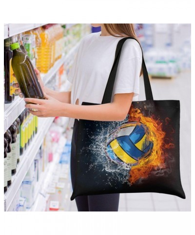 Handbags and Purse Volleyball Painting Water Fire for Women Tote Bag Large Capacity Top Volleyball Storage Handle Shopper Sho...