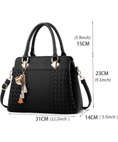 Womens Handbags Ladies Purse Satchel Shoulder Bags Roomy Fashion Tote Leather Bag Leather Tassels for Handbags Wine $18.94 Totes