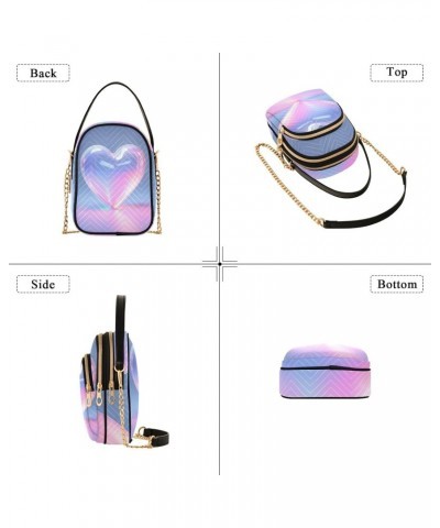 Gradient Heart Small Crossbody Bag Functional Multi Pocket Bag Shoulder Handbag $11.60 Crossbody Bags