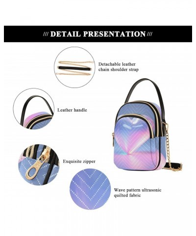 Gradient Heart Small Crossbody Bag Functional Multi Pocket Bag Shoulder Handbag $11.60 Crossbody Bags