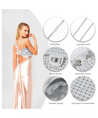 Hand Bags Purses for Women Rhinestone Bag Clutch Purses Party Wedding F-white $10.32 Evening Bags