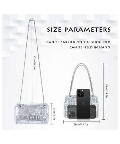 Hand Bags Purses for Women Rhinestone Bag Clutch Purses Party Wedding F-white $10.32 Evening Bags