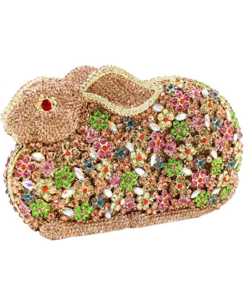 Womens Evening-Bag Chain Luxury Handbag Rhinestone Wedding Ladies Clutch-Purse Multi Rabbit Gold $62.22 Evening Bags