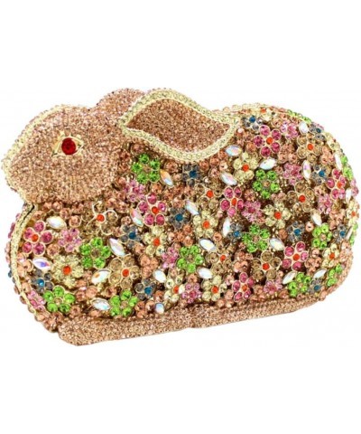 Womens Evening-Bag Chain Luxury Handbag Rhinestone Wedding Ladies Clutch-Purse Multi Rabbit Gold $62.22 Evening Bags