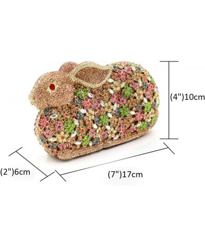 Womens Evening-Bag Chain Luxury Handbag Rhinestone Wedding Ladies Clutch-Purse Multi Rabbit Gold $62.22 Evening Bags