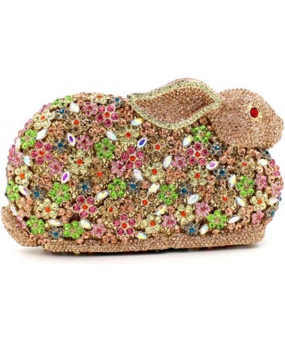 Womens Evening-Bag Chain Luxury Handbag Rhinestone Wedding Ladies Clutch-Purse Multi Rabbit Gold $62.22 Evening Bags