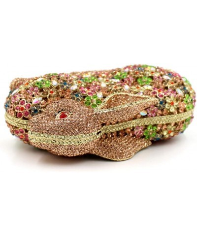 Womens Evening-Bag Chain Luxury Handbag Rhinestone Wedding Ladies Clutch-Purse Multi Rabbit Gold $62.22 Evening Bags