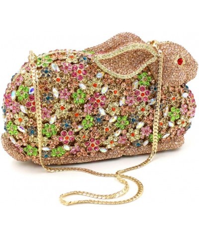 Womens Evening-Bag Chain Luxury Handbag Rhinestone Wedding Ladies Clutch-Purse Multi Rabbit Gold $62.22 Evening Bags