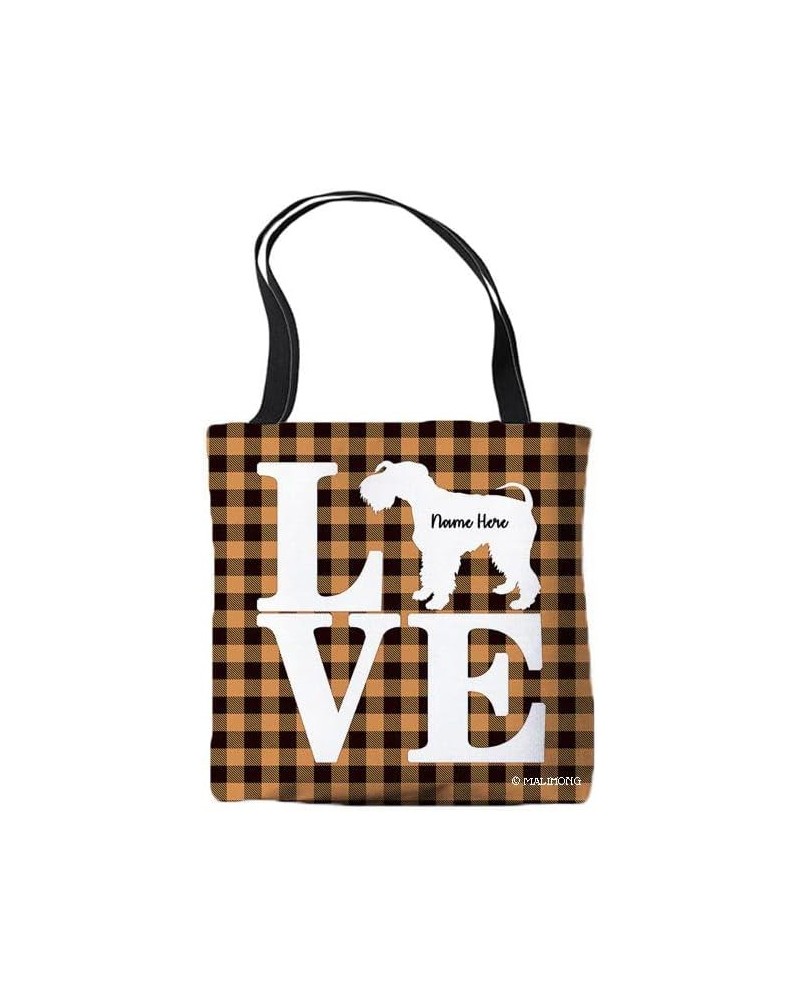 Dog Personalized Tote Bag Kerry Blue Terrier Silhouette Puppy Pink Lattice Bag Orange $9.89 Travel Gear