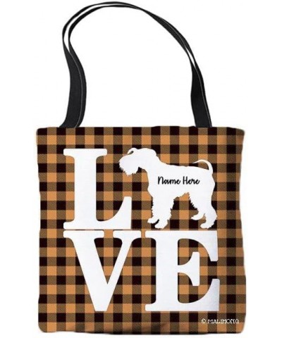 Dog Personalized Tote Bag Kerry Blue Terrier Silhouette Puppy Pink Lattice Bag Orange $9.89 Travel Gear