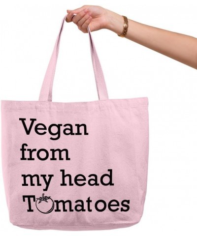 Vegan From My Head Tomatoes Zippered Tote Bag - Gift for Her - Tomatoes Gift Natural $15.99 Totes