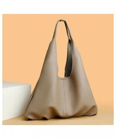 Hobo Bags for Women Vintage Slouchy Handbag Soft PU Leather Shoulder Bag Ladies Top Handle Handbag Grey $10.75 Shoulder Bags