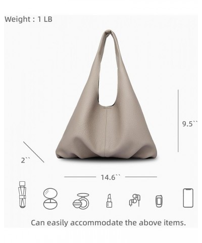 Hobo Bags for Women Vintage Slouchy Handbag Soft PU Leather Shoulder Bag Ladies Top Handle Handbag Grey $10.75 Shoulder Bags