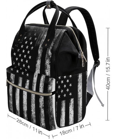 American Flag Black White Backpack Work Business, Travel Rucksack Daypack for Adults Women, Handbag,Black American Flag Black...