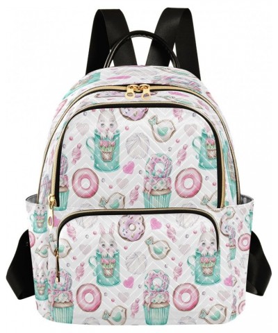 Cute Cartoon Bunny Candy Donut Backpack for Women Purse Bag Travel Handbag Shoulder Bag $19.94 Backpacks