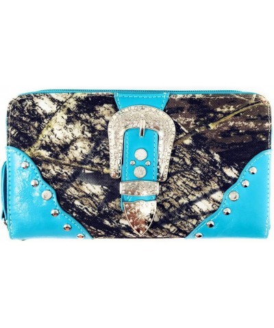 Western Blue Camouflage Buckle Rhinestone Purse W Matching Wallet $34.00 Wallets